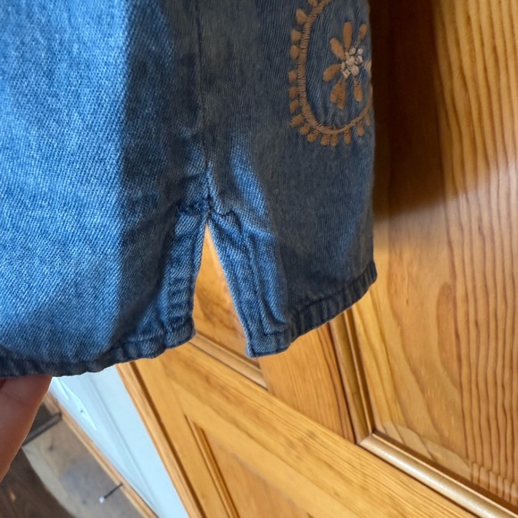 Vintage Embroidered Blue Denim Vest size Large - Picture 4 of 5